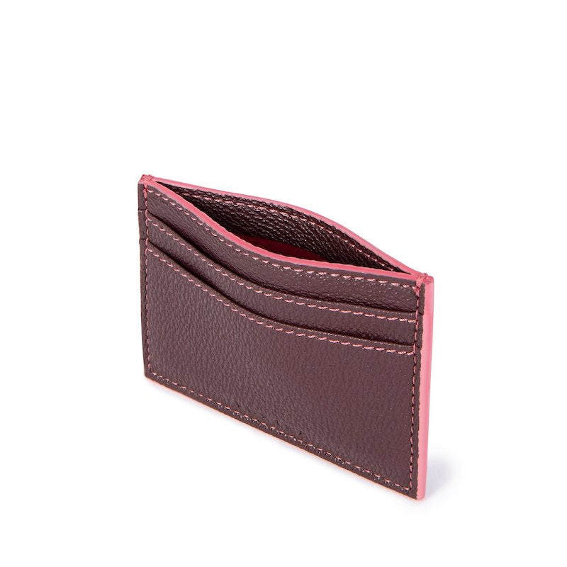 Burgundy & Rose Textured Card Holder | The Colvin