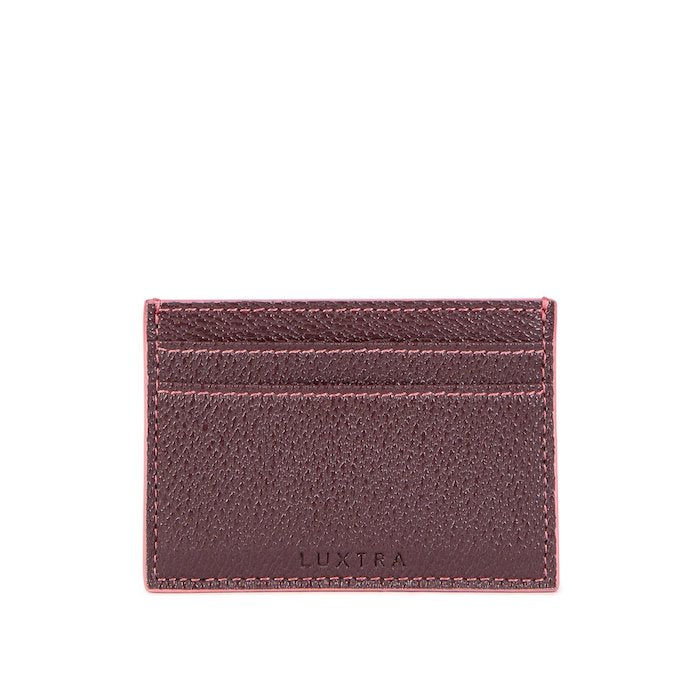 Burgundy & Rose Textured Card Holder | The Colvin