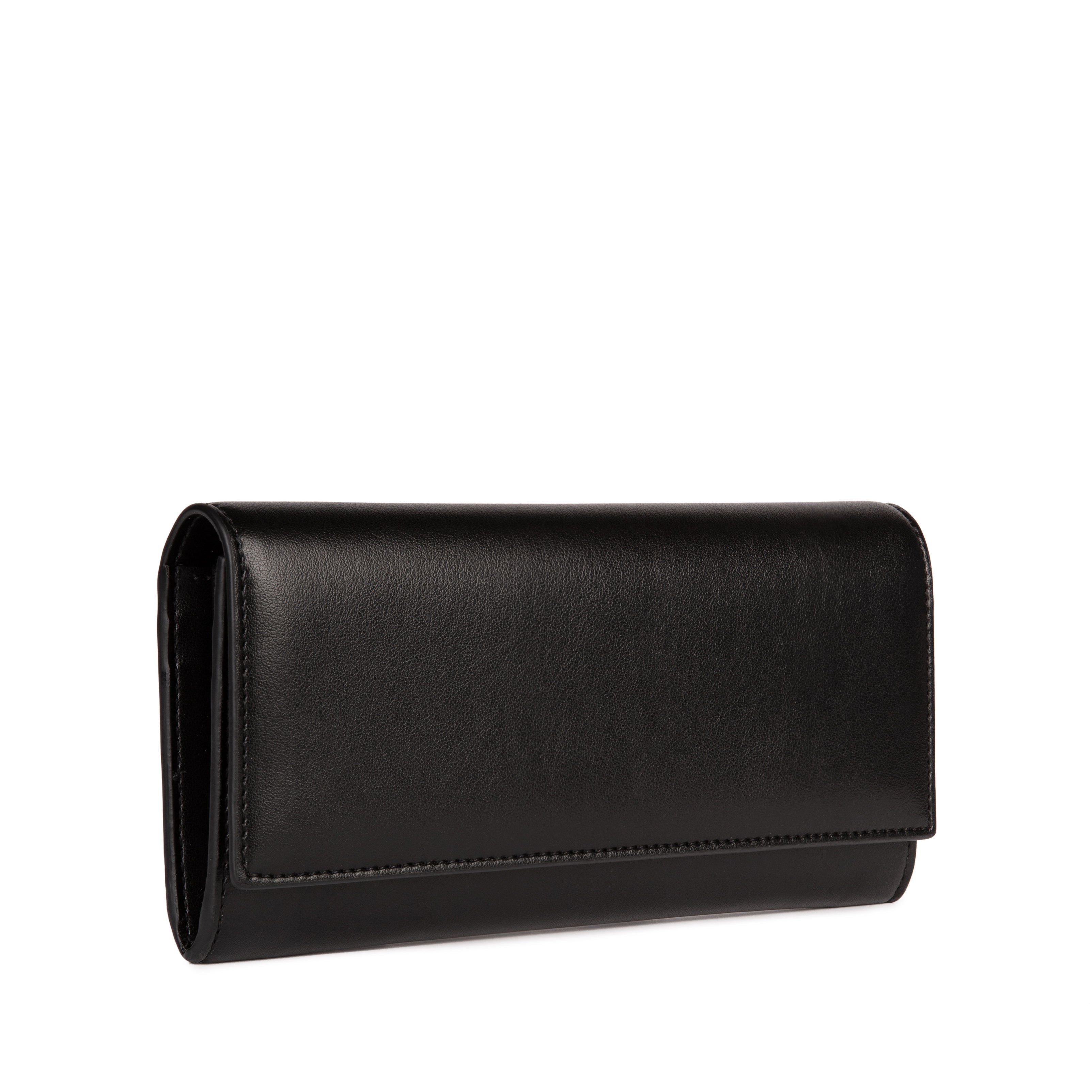 Black Smooth Vegan Continental Wallet | The Esther