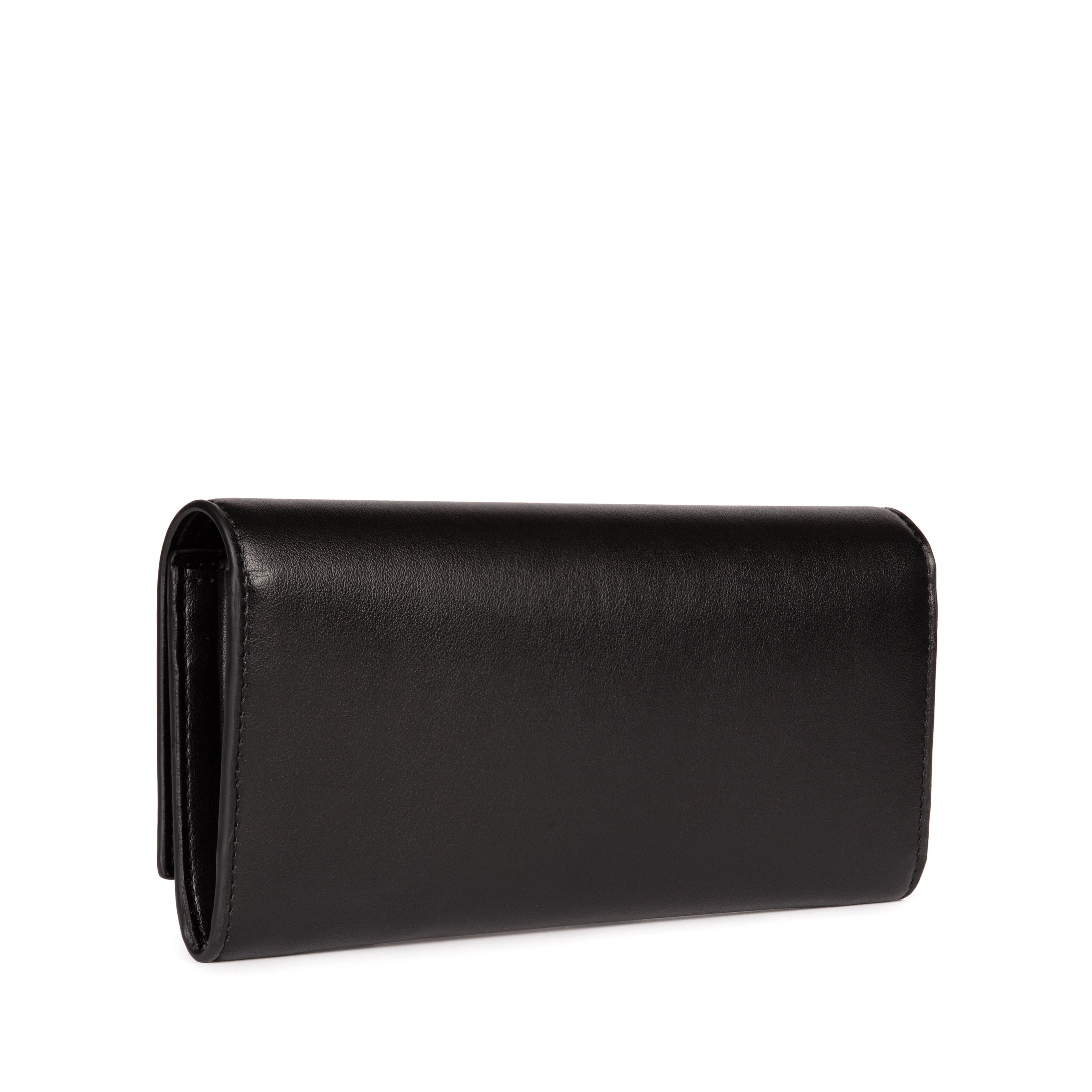 Black Smooth Vegan Continental Wallet | The Esther