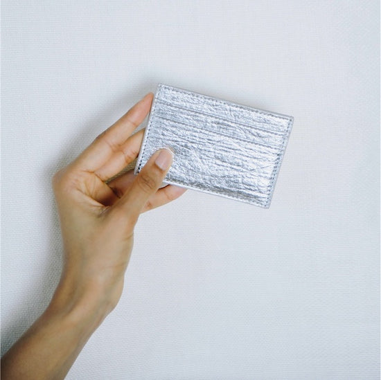 Silver Piñatex Card Holder | The Colvin